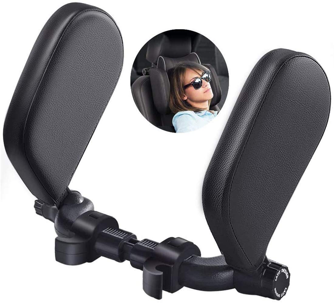 Car Side Headrest Pillow Head Neck Support Detachable 180 Degree Adjustable Travel Sleeping for Kids Adults.