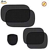 4 Pack Car Window Shades Front and Rear Window Sun Shades Protect Baby & Pets from Harmful UV Anti-Mosquito Universal Fit