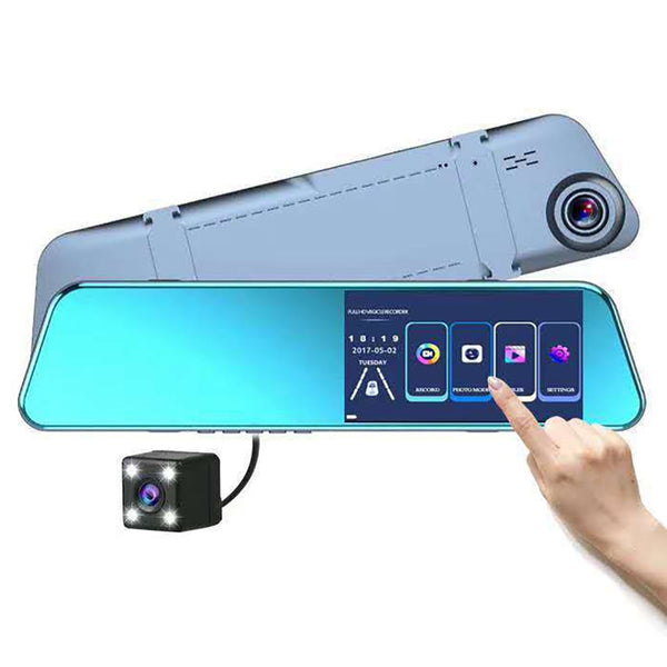 5.18 Inch Touch Sscreen 1080P Car DVR Dash Camera Auto Rearview Mirror Digital Dual Lens Driving Video Recorder Parking Monitor