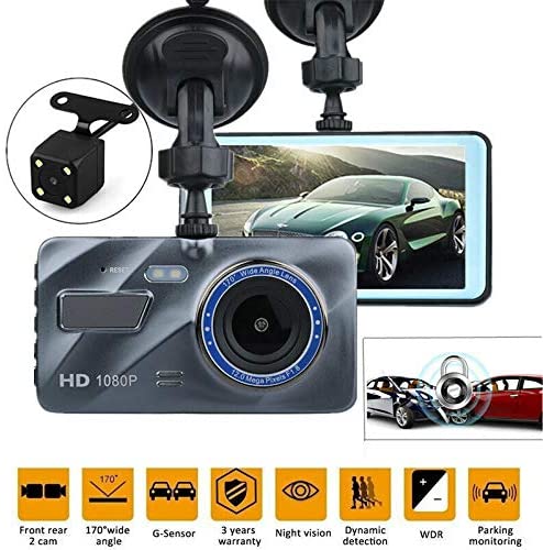 Car Driving Recorder DVR Full HD 720P Dual Lens Dash Cam Camcorder Night Vision G-Sensor Video 4" Screen 3MP Effective Pixel with 32G TF Card