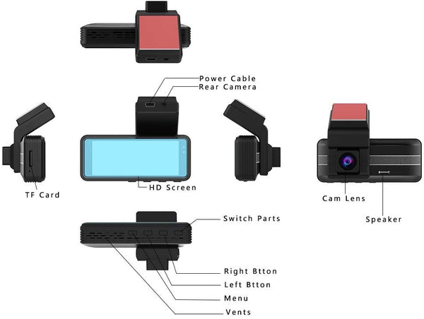Drive Recorder Dash Cam 1080P FHD DVR Car Driving Recorder 3