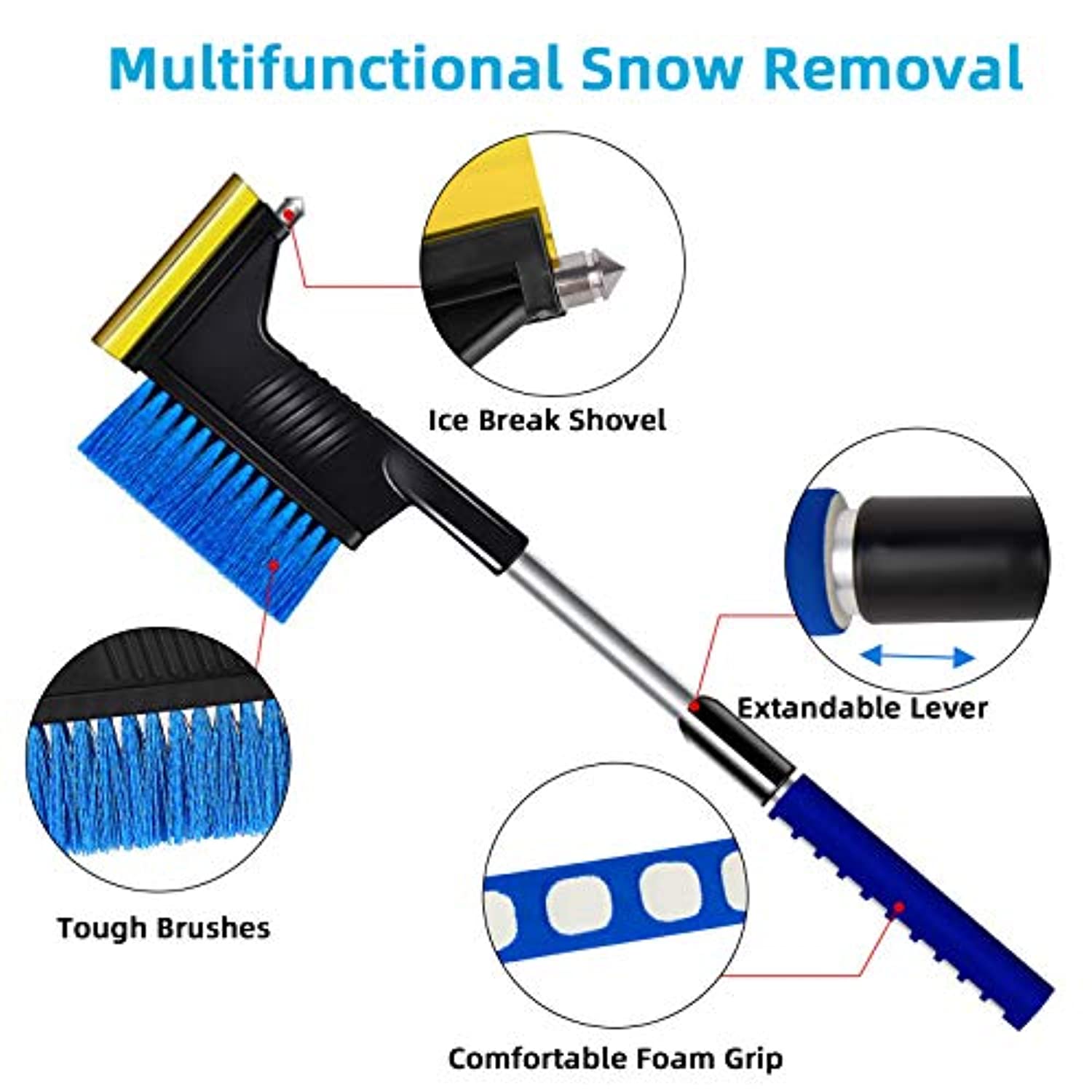 Icarscars Extendable Car Snow Brush, Ice Scraper for Car Windshield wi –  icarscars - Your Preferred Auto Parts