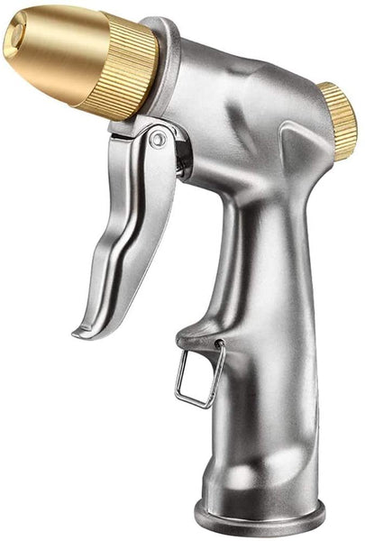 Garden Hose Nozzle Sprayer Gun, Zinc Alloy Gun Body & Full Brass Nozzle, Leak Proof Metal Hand Sprayer, High Pressure Pistol Grip Sprayer in 4 Spraying Modes