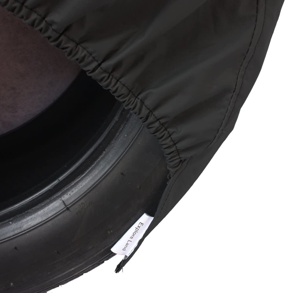 RV Tire Covers Set Of 4 - Universal Fit For 23-31.75 Inch Tire Diameter, Waterproof & UV Resistant, Black