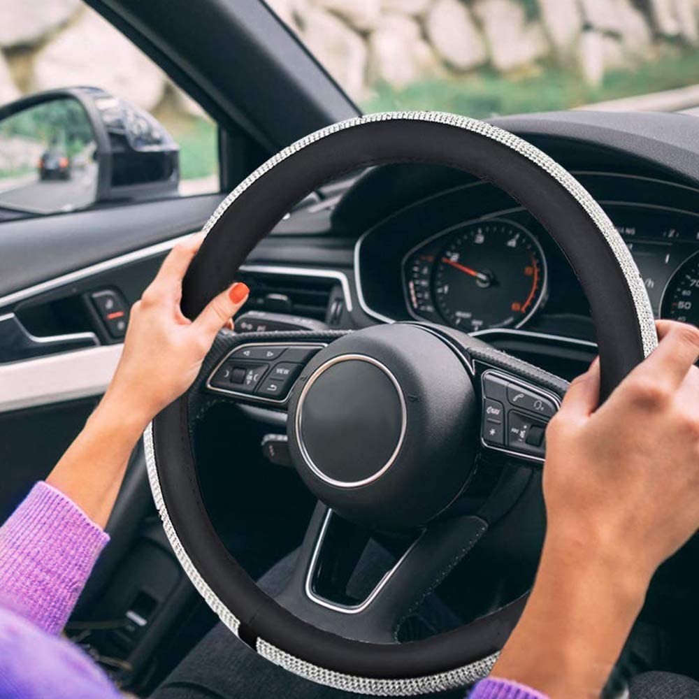 New Diamond Leather Steering Wheel Cover