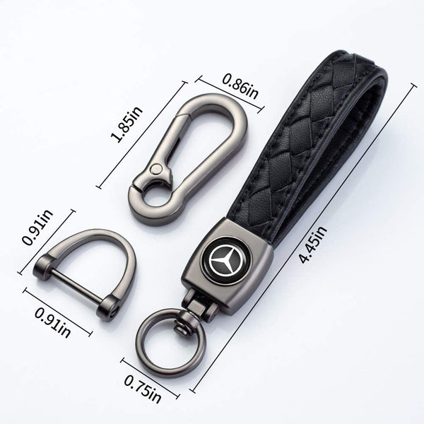 Genuine Leather Car Logo Keychain for BMW