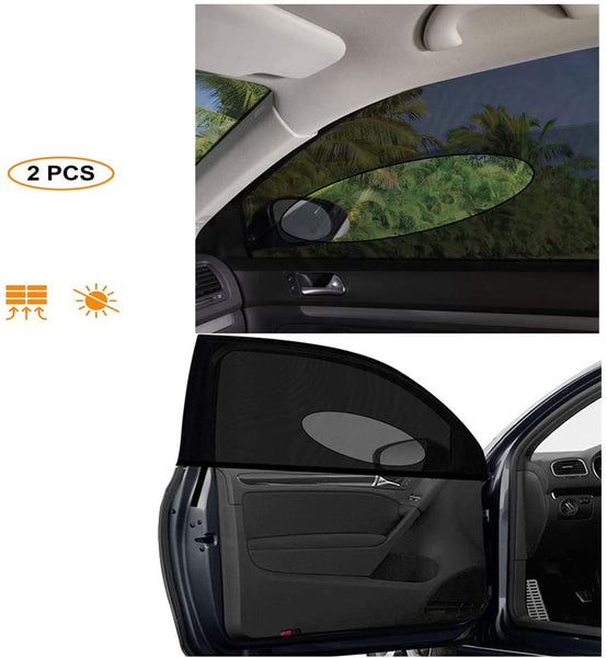 4 Pack Car Window Shades Front and Rear Window Sun Shades Protect Baby & Pets from Harmful UV Anti-Mosquito Universal Fit