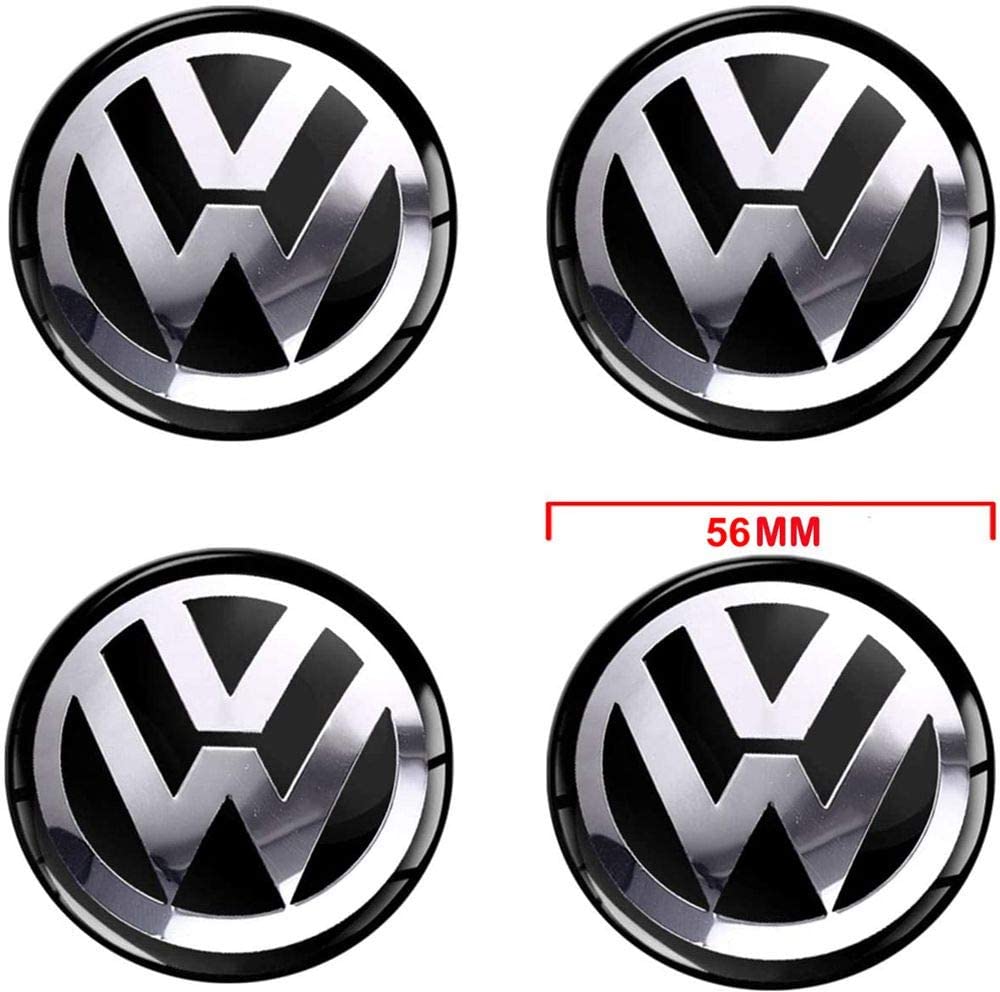 VW Volkswagen Silicone Stickers Center Hub Classic Black Grey Ring