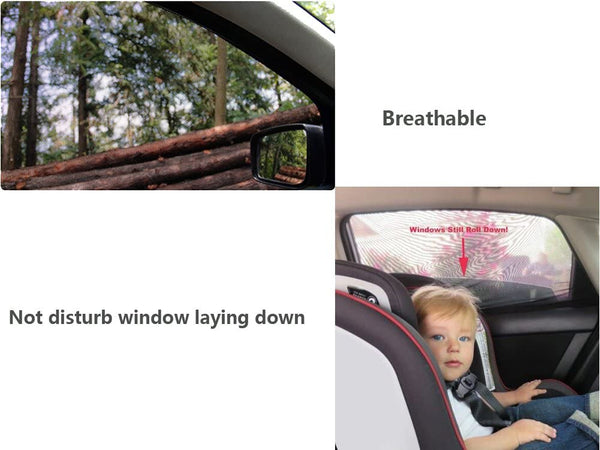 4 Pack Car Window Shades Front and Rear Window Sun Shades Protect Baby & Pets from Harmful UV Anti-Mosquito Universal Fit