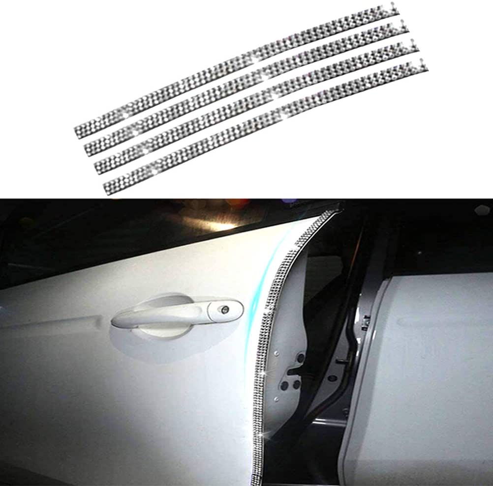 2 Pack Rear Bumper Protector Guard Universal Scratch-Resistant Bling Trunk Door Protector Exterior Car Accessories Trim for SUV/Cars Multicolor