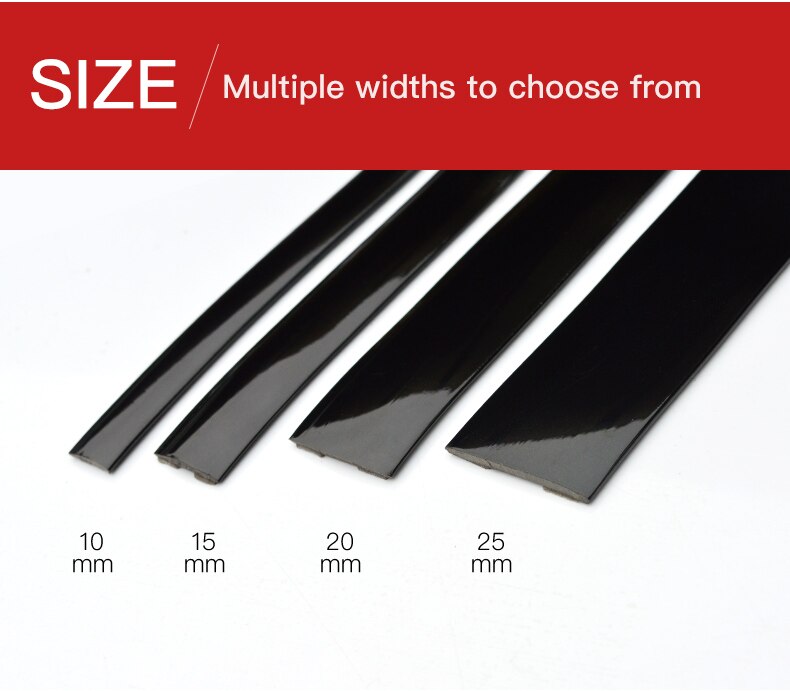 6M Bright Black Chrome-Plated Silver-Plated Car Window Trim Strips Thick PVC Material Prevent The Body Auto Accessories