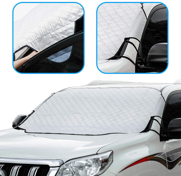 Windshield Snow Ice Cover Winter Frost Cover for Car Wind-Proof Magnetic Edge Keeps Ice Snow Frost Off Fits Most Vehicle