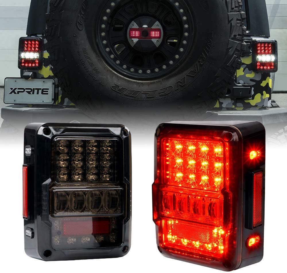 4D Smoke Lens LED Tail Lights DOT Approved for 2007-2018 Jeep