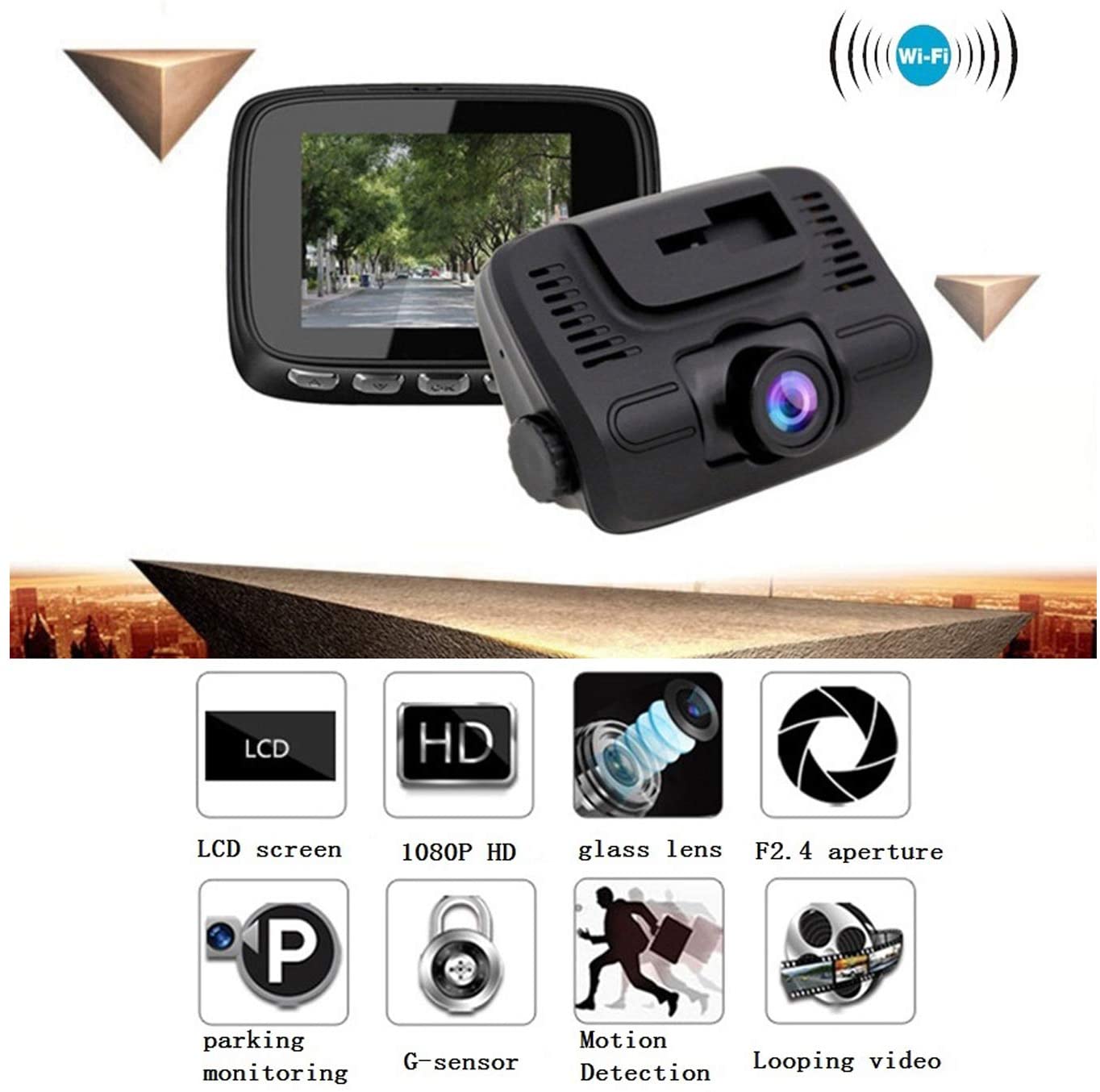  Dash Cam Front with 2.4 IPS Screen, BOOGIIO 1080P Dash Camera  for Cars, Small Driving Recorder with G-Sensor, Parking Monitor, Loop  Recording, Evidence Preserve, Motion Detection : Electronics