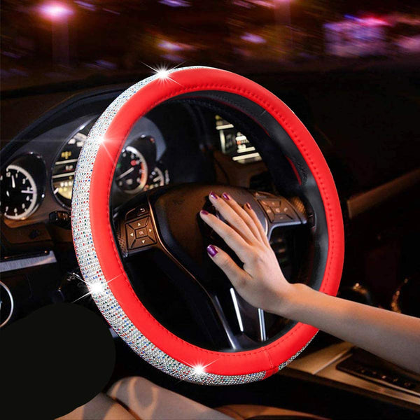 New Diamond Leather Steering Wheel Cover