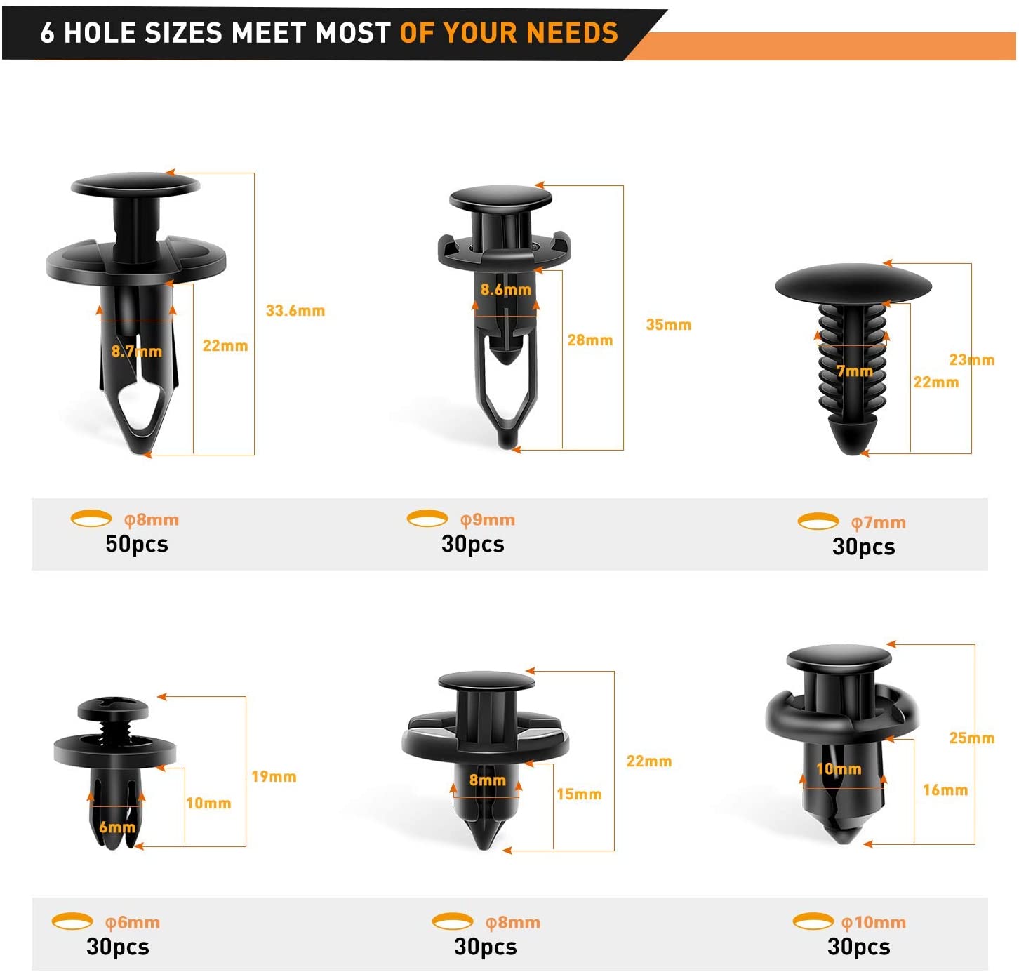 Universal Plastic Fender Clips