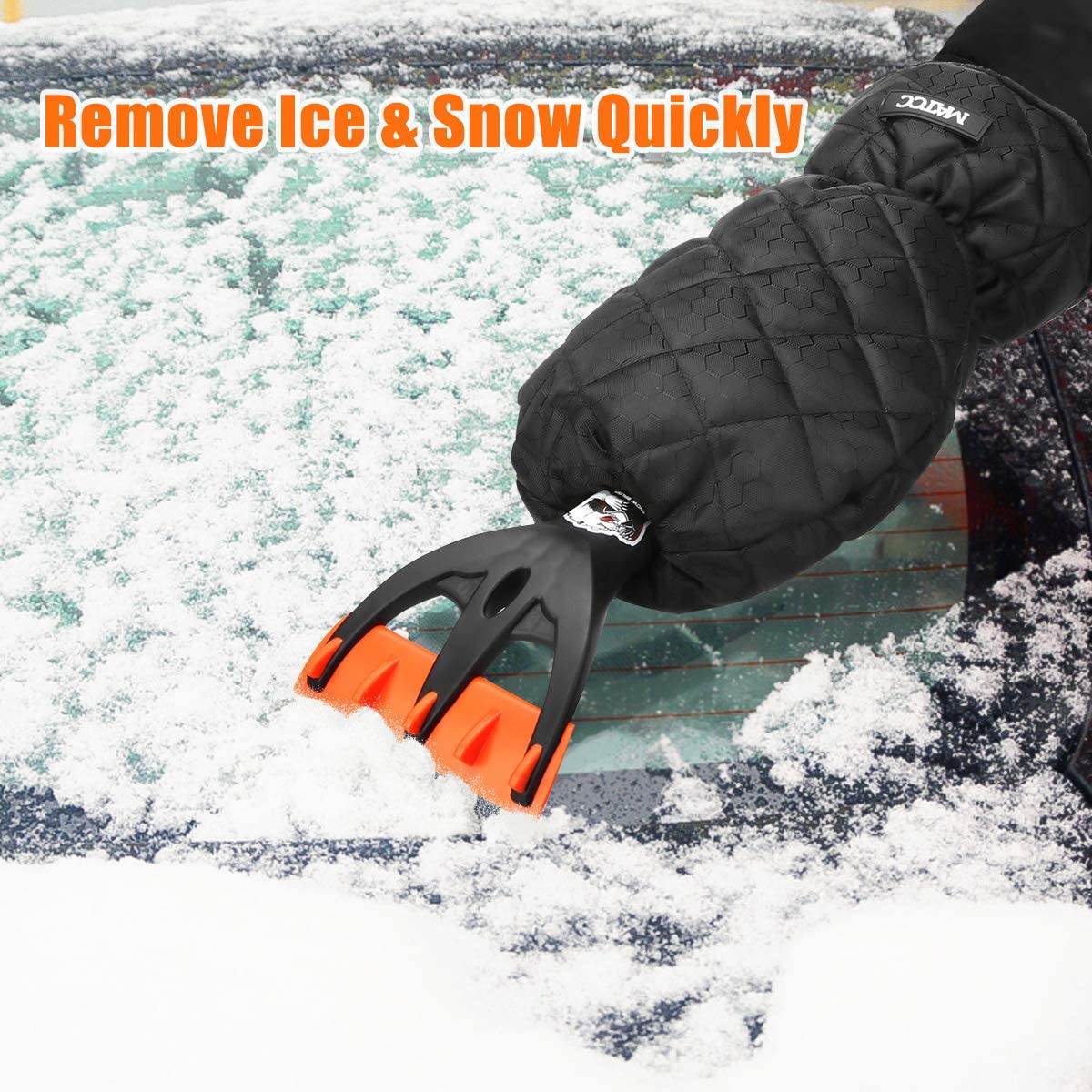 Car Ice Scraper Mitt Warm Ice Scraper with Glove Detachable