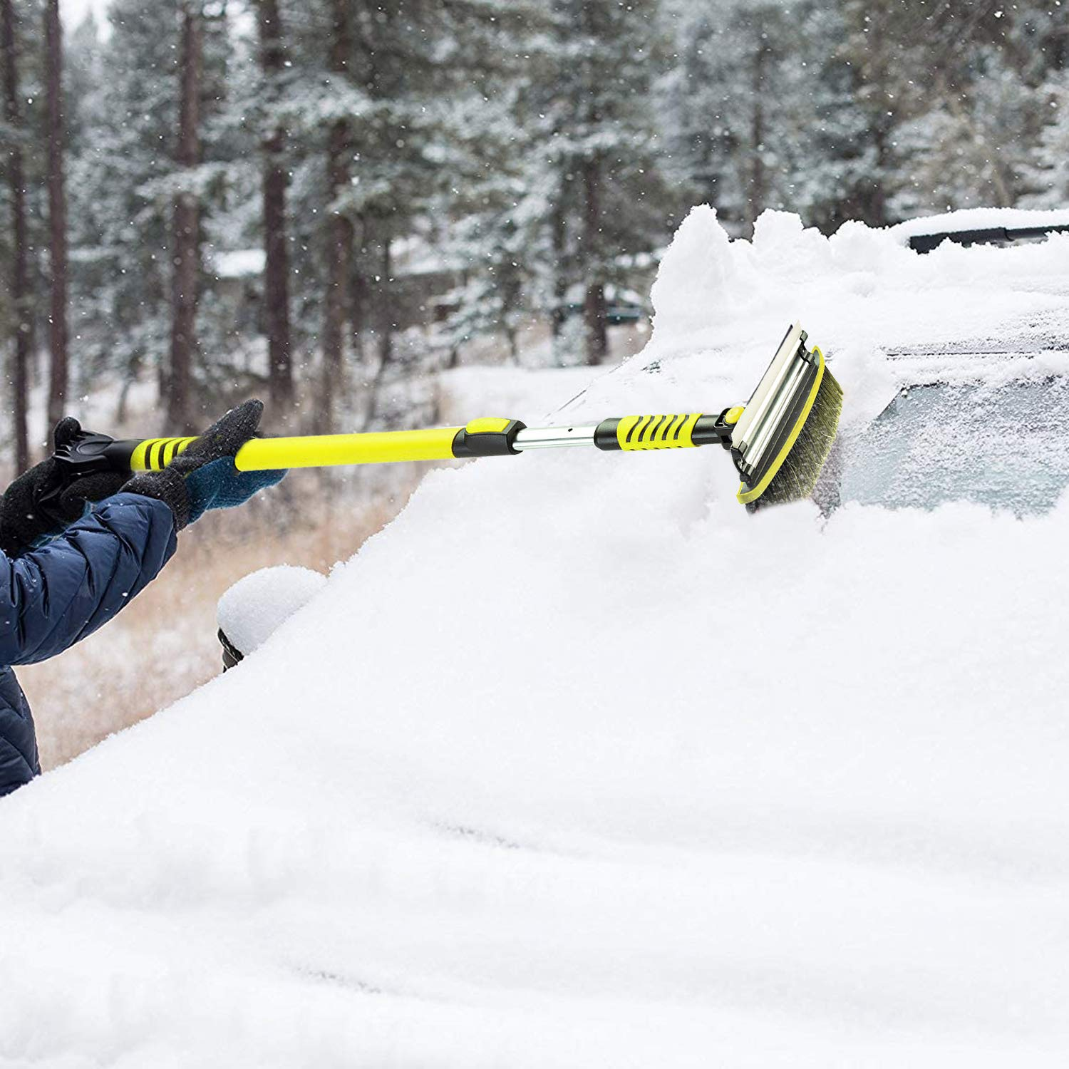 AUPROTEC Snow Brush Car Wood/Hand Brush Car Snow/Snow Brush Car