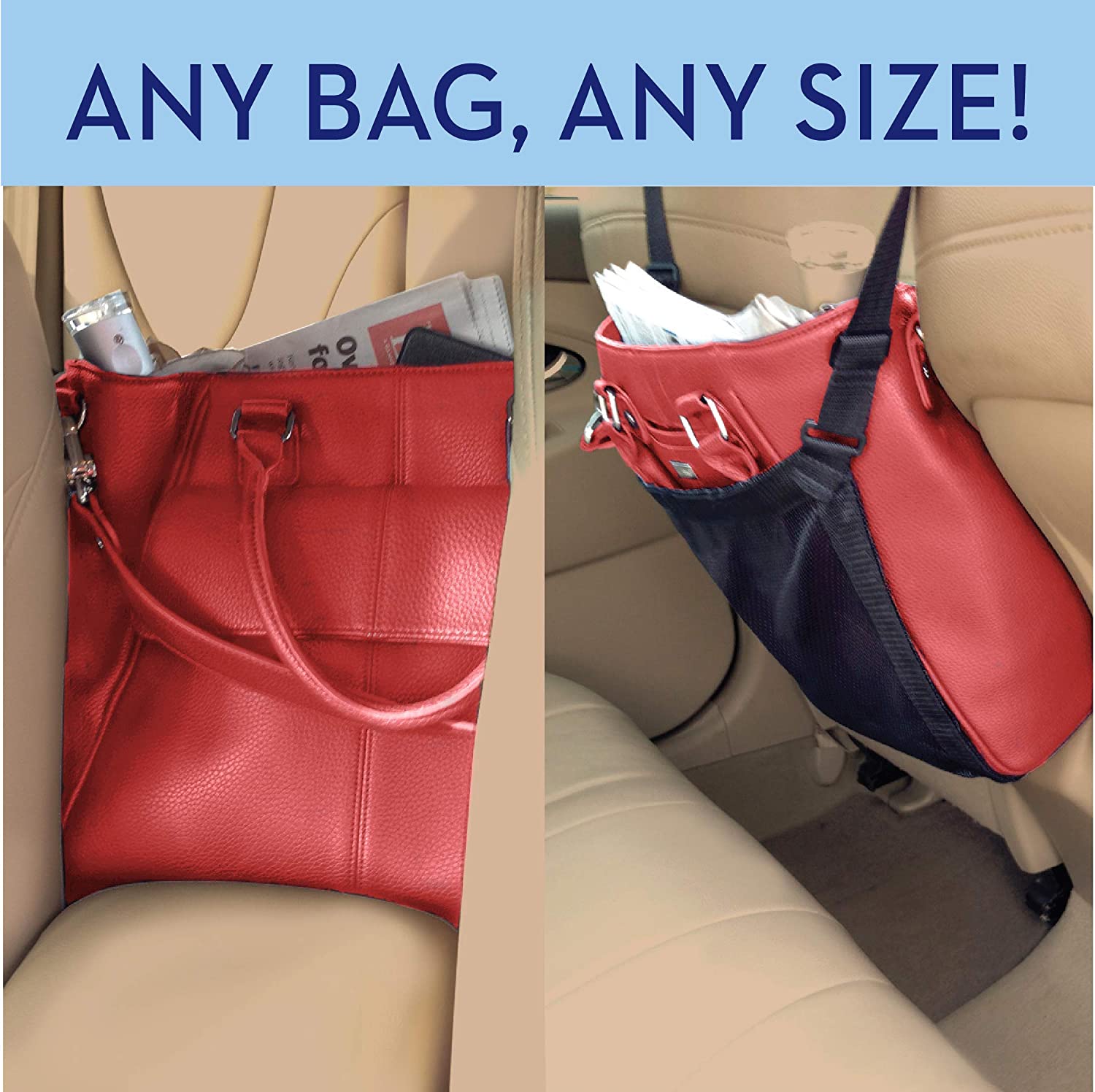 A Tip From the Inventor: Car Handbag Holder Used with a Center-Open Console  – Between Naps on the Porch