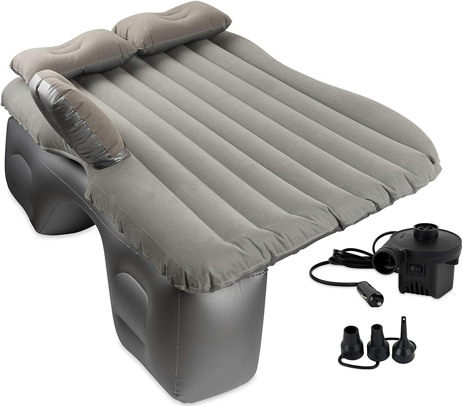 Car SUV Air Bed Sleep Travel Inflatable Mattress Seat Cushion Mat Camping +  Pump