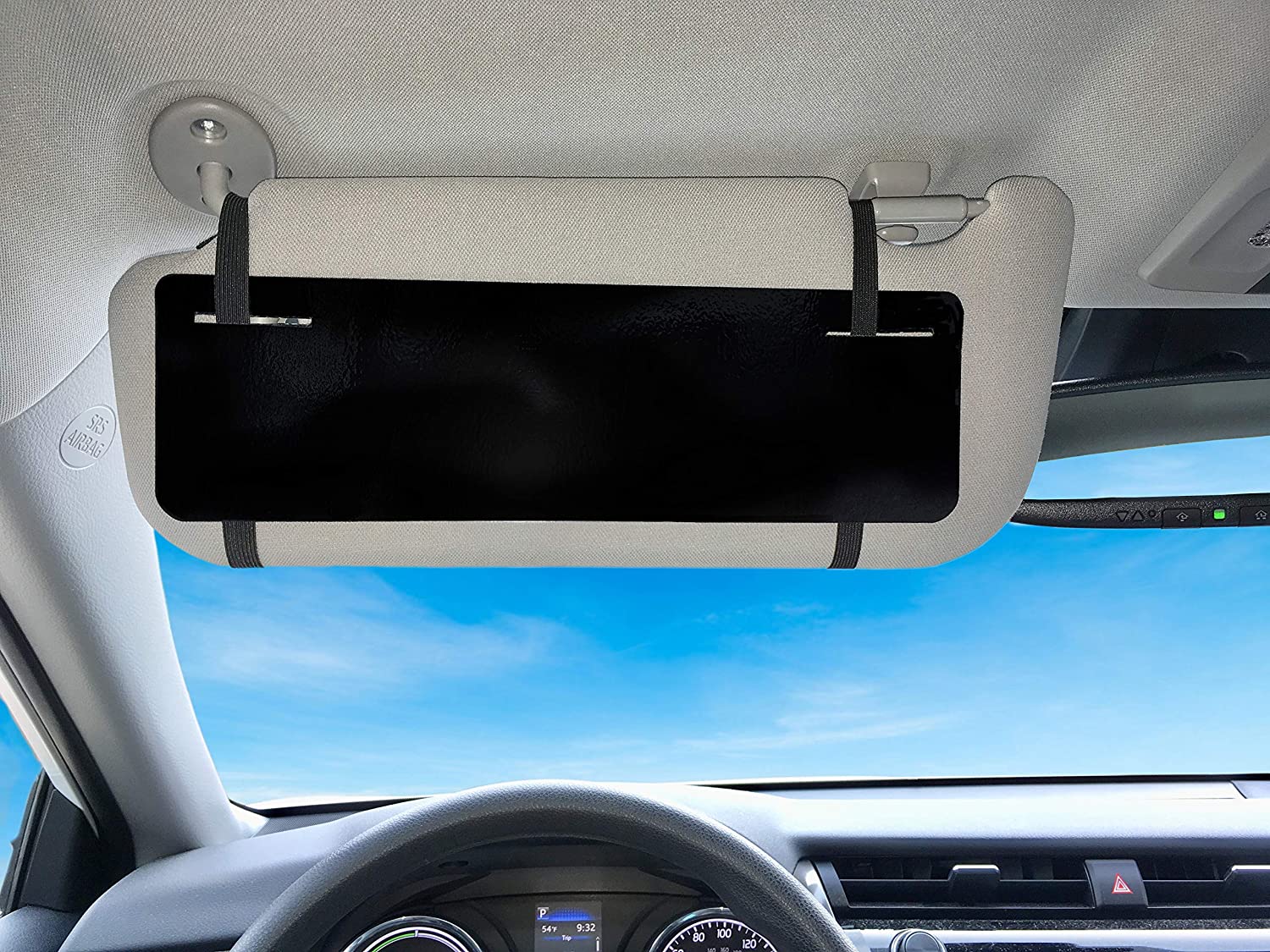 Sliding Car Visor Extender with Tinted Screen to Reduce Glare 