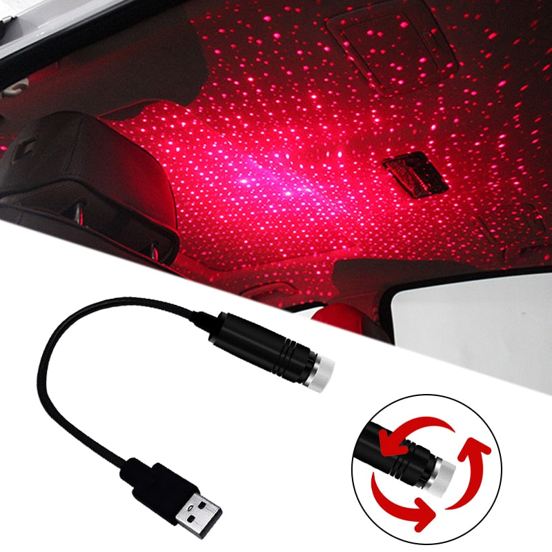 Car USB Led Atmosphere Ambient Star Light car interior lights for all cars  – Automaze