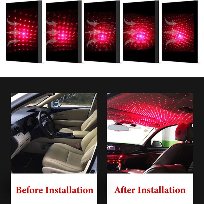 1 Pcs Mini LED Car Roof Star Night Lights Projector Light Interior Ambient Night  Starry Sky USB LED Decorative Lights - AliExpress