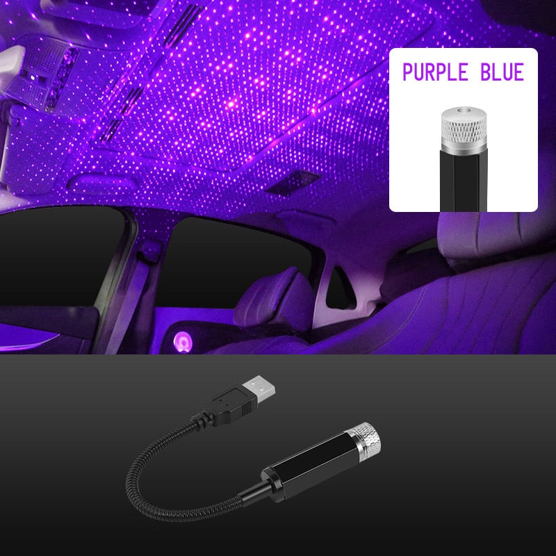Car Roof Star Light Interior LED Starry Laser Atmosphere Ambient Projector  USB Auto Decoration Night Home Decor Galaxy Lights - AliExpress