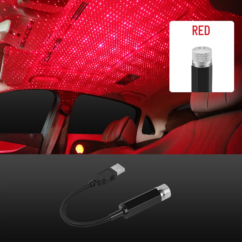 Auto USB Car Roof Star Decoration Light LED Car Interior USB