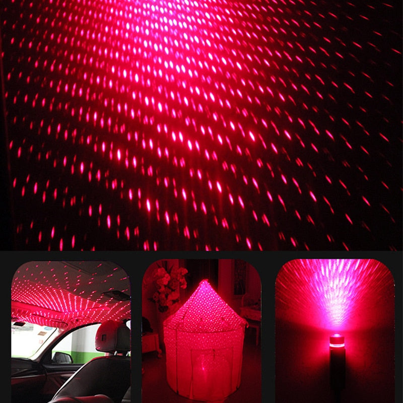 Universal Mini LED Car Roof Star Night Lights Projector Light Interior  Ambient Atmosphere Galaxy Lamp Decoration Light USB Plug