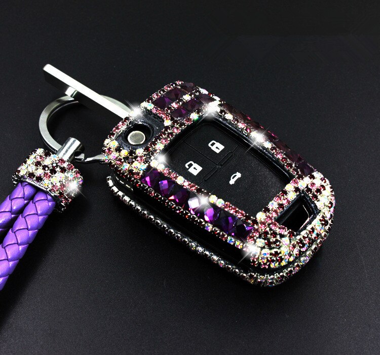 1set Rhinestone & Bear Decor Car Key Case & Keychain Compatible With  Chevrolet, Key Fob Cover