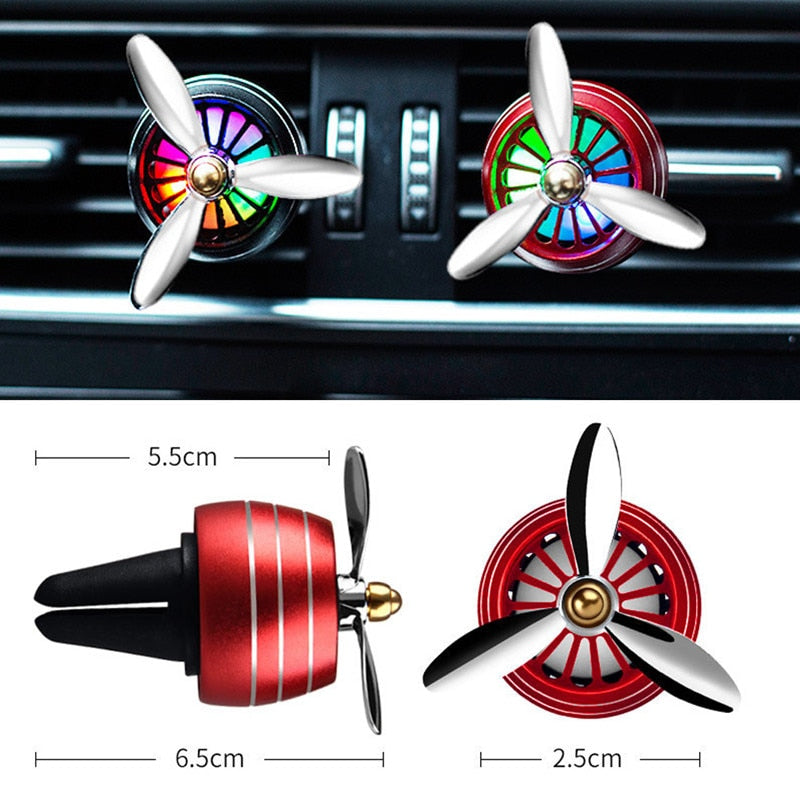 Mini LED Car Smell Air Freshener Conditioning Alloy Auto Vent Outlet Perfume Clip Fresh Aromatherapy with Car Decoration Light