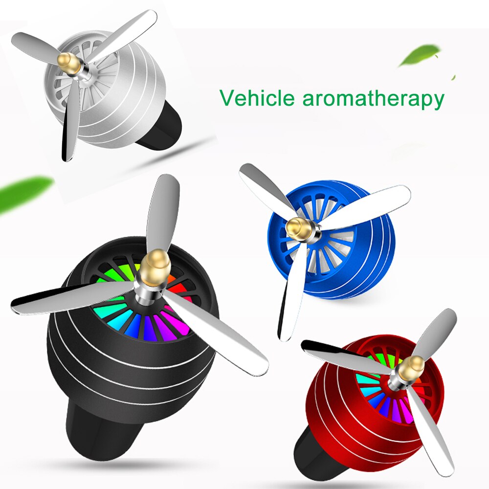 Mini LED Car Smell Air Freshener Conditioning Alloy Auto Vent Outlet Perfume Clip Fresh Aromatherapy with Car Decoration Light