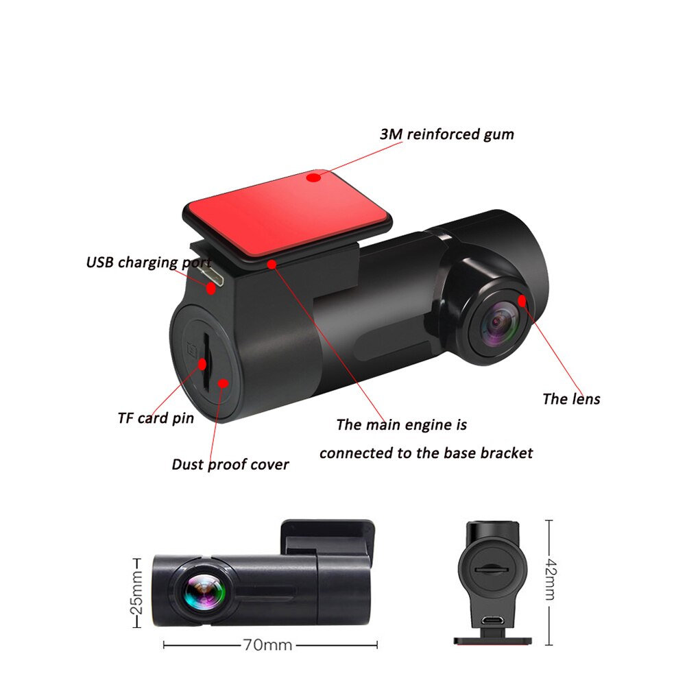 Car Dvr Dual Lens Dash Cam Video Recorder Camera For Car Pickup