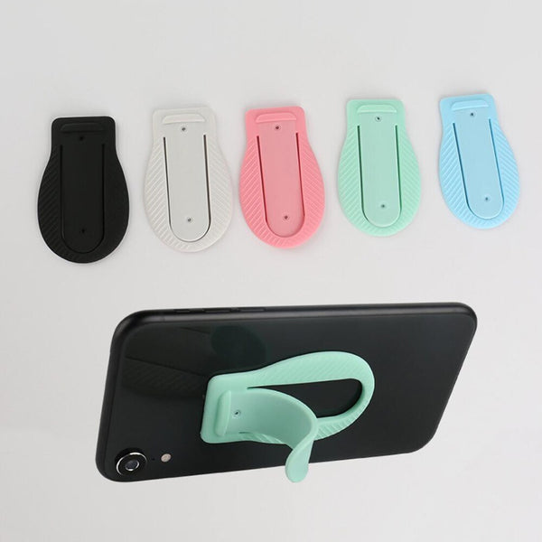 Smart Universal Leaf-shaped Soft Silicone Shrapnel Hidden Phone Holder Back Sticker Desktop Stand With Viscose